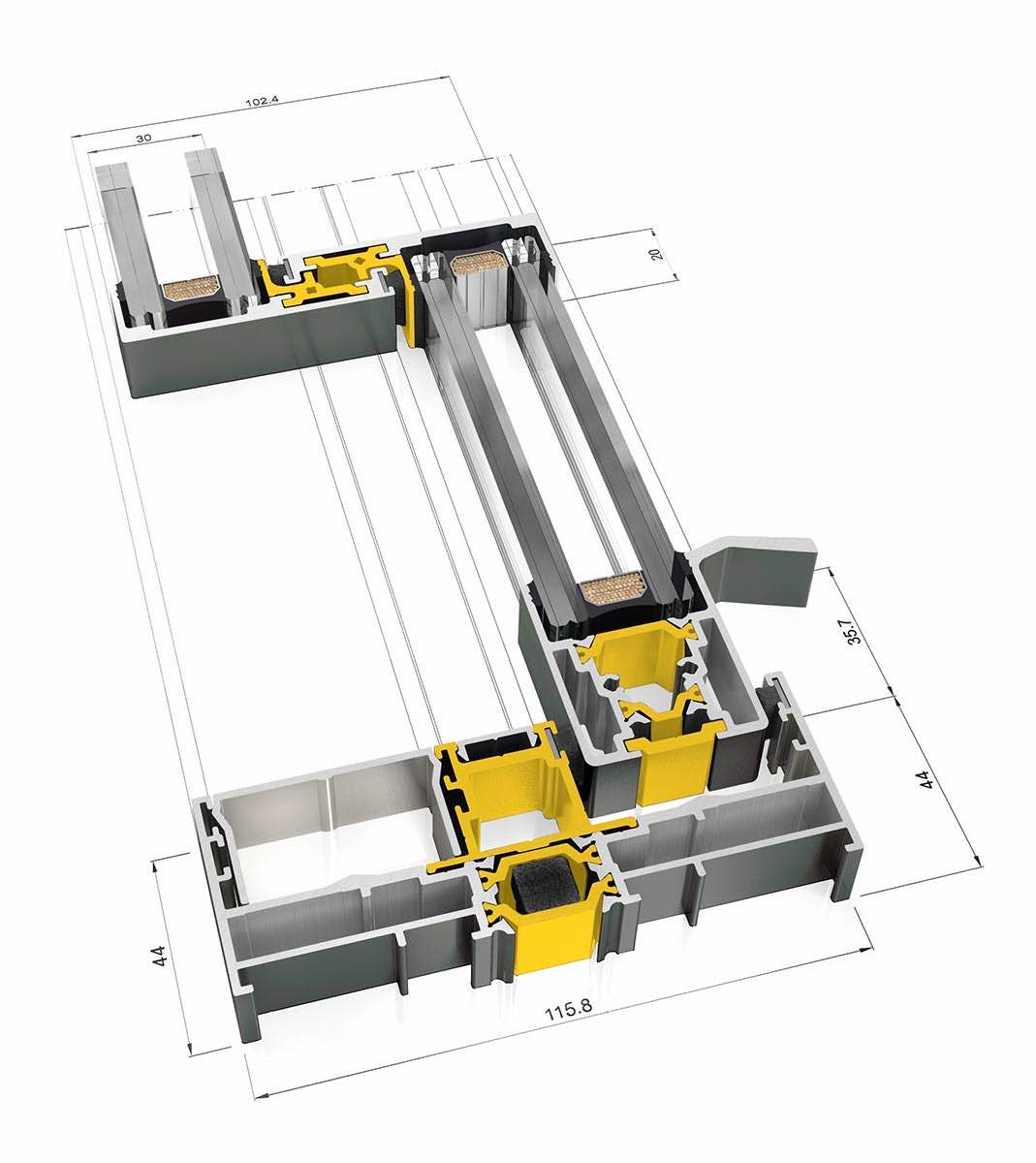 InfiniGlide 3 Patio Door Technical Drawing, Watford